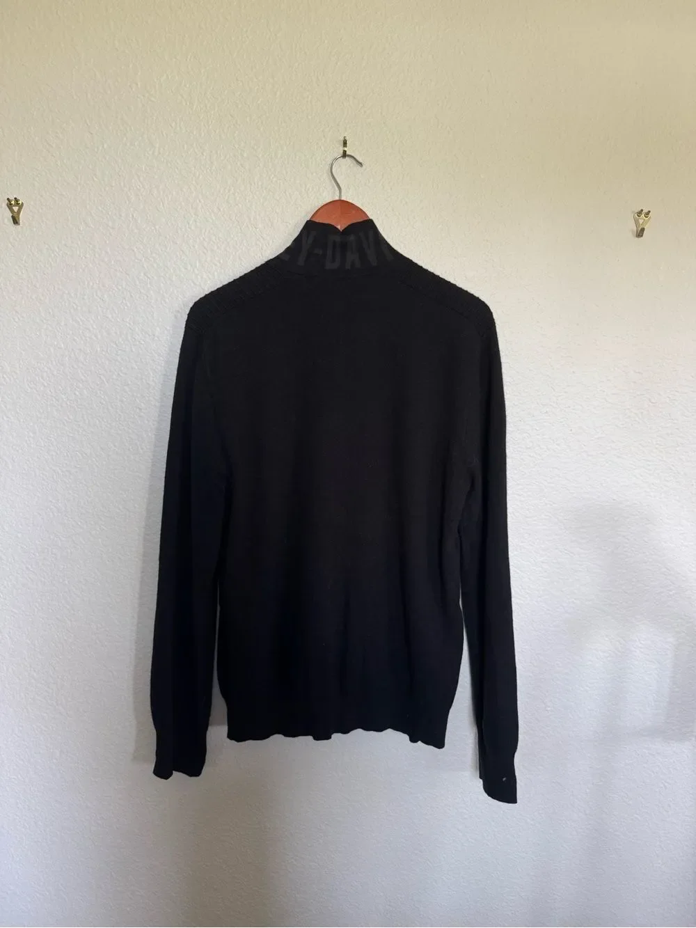 Harley Davidson Black Wool Zip Jacket Slim M